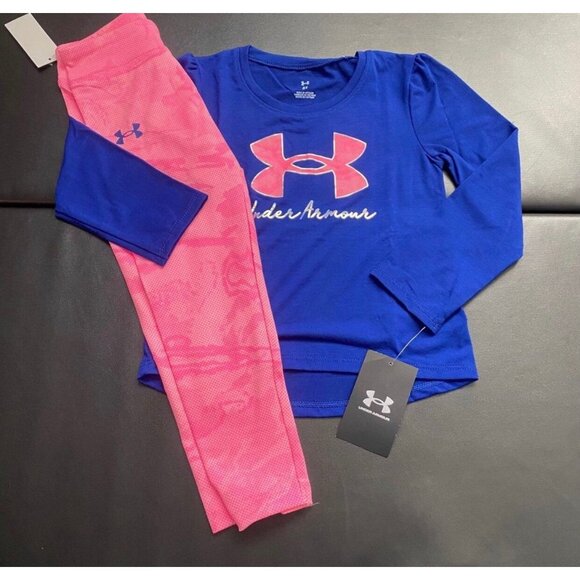 NWT Under Armour Metallic Tunic & Leggings Set Girls Size 6x
